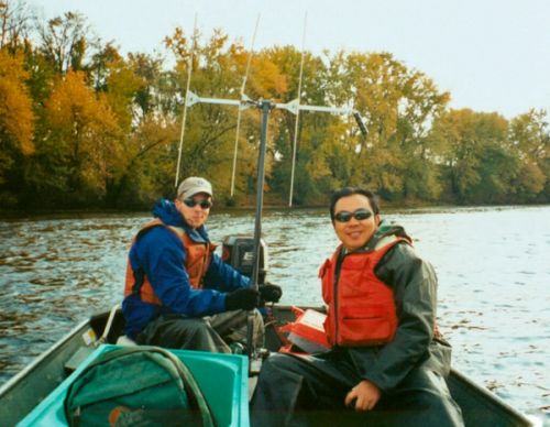 庄平-5在美国进行鱼类无线电跟踪研究